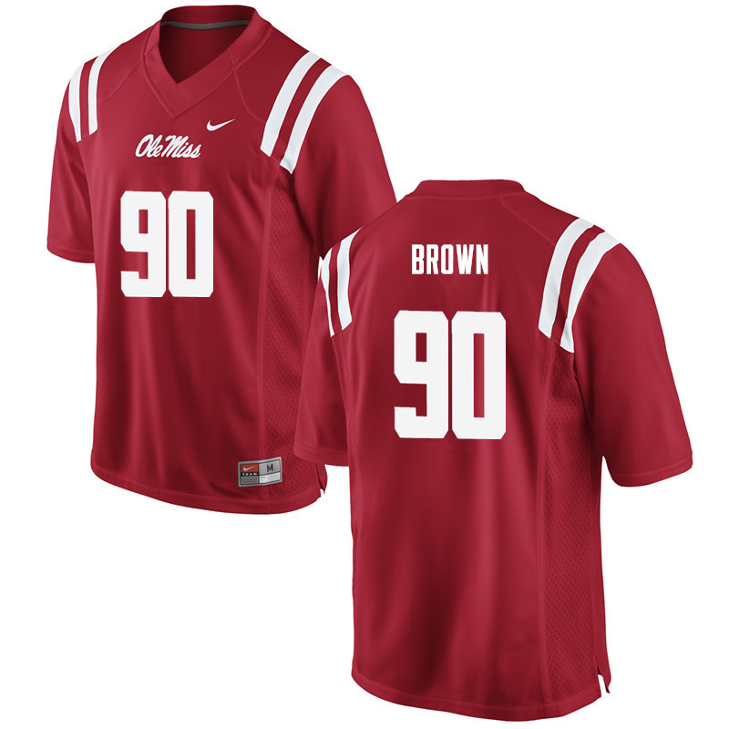 Men Ole Miss Rebels #90 Fadol Brown College Football Jerseys-Red